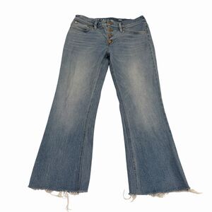 J. Crew Women's Jeans Size 29 9" Billie Blue Denim Boot Crop Light Wash Frayed